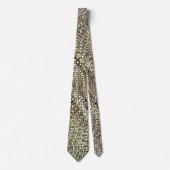 抽象芸術ジュートを少し黄金の金属音投げ ネクタイ (正面)