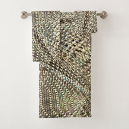 抽象芸術ジュートを少し黄金の金属音投げ バスタオルセット