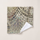 抽象芸術ジュートを少し黄金の金属音投げ バスタオルセット (ウォッシュタオル)