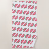 抽象芸術スイカ模様 ビーチタオル (正面)