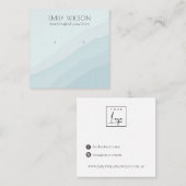 抽象芸術スカイブルーウェーブスタッドイヤリングディスプレイ  スクエア名刺 (正面/裏面)