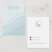 抽象芸術スカイブルーウェーブスタッドイヤリングディスプレイ 名刺 (正面/裏面)