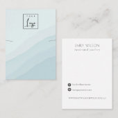 抽象芸術スカイブルーウェーブネックレスバンドのロゴディスプレイ 名刺 (正面/裏面)