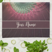 抽象芸術スカラフルタニレモダンルフラクタルアート名 キッチンタオル (折り畳み)