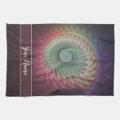 抽象芸術スカラフルタニレモダンルフラクタルアート名 キッチンタオル (横)