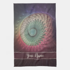 抽象芸術スカラフルタニレモダンルフラクタルアート名 キッチンタオル