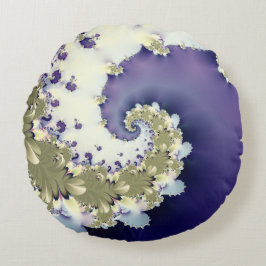 抽象芸術スカラフルパイラルフラクタル ラウンドクッション