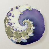 抽象芸術スカラフルパイラルフラクタル ラウンドクッション (裏面)