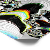 抽象芸術スカラフルラサイケデリックル曲線フラクタル ポスター (角)