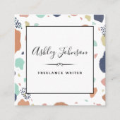 抽象芸術スカラフル絵を描ロースフリーランサー・ライター スクエア名刺 (正面)