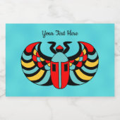 抽象芸術スカラブカ鮮やかブライトカラーon Aqua フードラベル (シングルラベル)