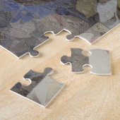 抽象芸術スカルとバラフローラ ジグソーパズル (側面)