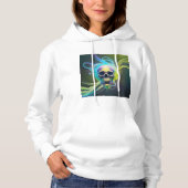 抽象芸術スカルビベスフード付デザインバイリーテック パーカ (正面)