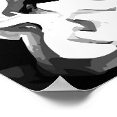 抽象芸術スカル男の女性幻想アート ポスター (角)