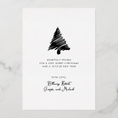 抽象芸術スカンジクリスマスツリー王室のパープル金ゴールド 箔シーズンカード (裏面)