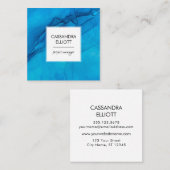 抽象芸術スキューバブルーアルコールインクリキッドアート スクエア名刺 (正面/裏面)