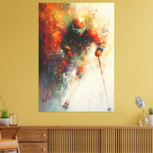 抽象芸術スキーアアート – Winter Sports Action キャンバスプリント (インサイチュ (リビング))