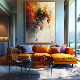 抽象芸術スキーアアート – Winter Sports Action キャンバスプリント