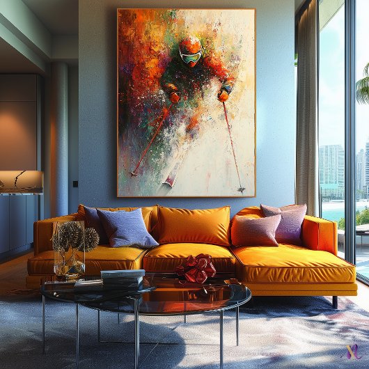 抽象芸術スキーアアート – Winter Sports Action キャンバスプリント