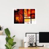 抽象芸術スクウェアアートポスタープリント ポスター (ホームオフィス)