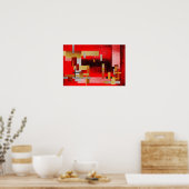 抽象芸術スクウェアアートポスタープリント ポスター (キッチン)