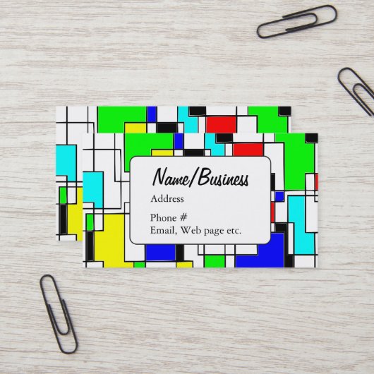 抽象芸術スクエアアートパターンアーティスト 名刺 (正面/裏面インサイチュ)