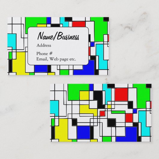 抽象芸術スクエアアートパターンアーティスト 名刺 (正面/裏面)