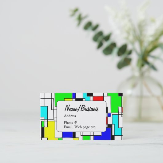 抽象芸術スクエアアートパターンアーティスト 名刺 (スタンド正面)