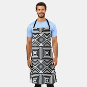 抽象芸術スクエアサークル エプロン (着用した状態)