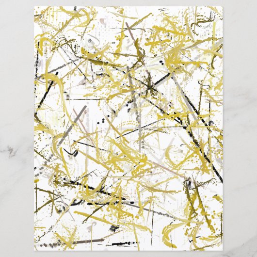 抽象芸術スクライブズ – マスタードブラウンスクラップブック紙 (正面)