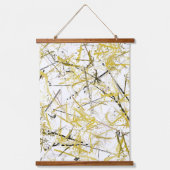 抽象芸術スクライブズ – マスタードブラウン 吊り下げ型タペストリー (正面)
