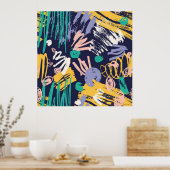 抽象芸術スクライブルドードル ポスター (キッチン)