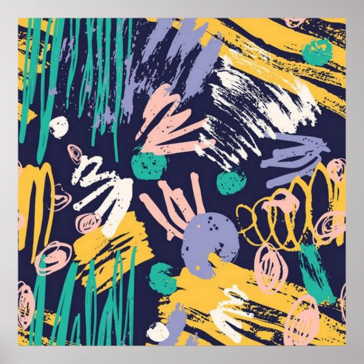 抽象芸術スクライブルドードル ポスター (正面)