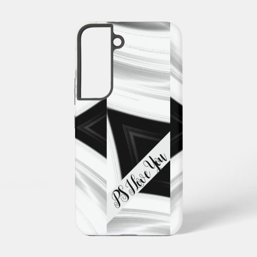 抽象芸術スクリプトモノグラム彼の彼女のPS私はあなたを愛している SAMSUNG GALAXYケース (裏面)