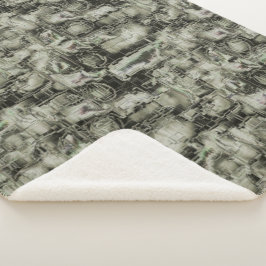 抽象芸術スケッチは灰色の色合いでモザイクを刻んだ シェルパブランケット