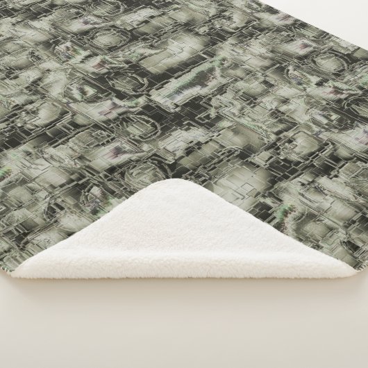 抽象芸術スケッチは灰色の色合いでモザイクを刻んだ シェルパブランケット (3/4)