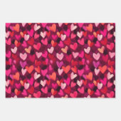 抽象芸術スケッチカラフルハート ラッピングペーパーシート (正面2)
