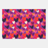 抽象芸術スケッチカラフルハート ラッピングペーパーシート (正面)