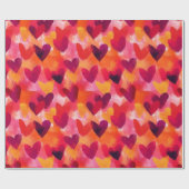 抽象芸術スケッチカラフルハート ラッピングペーパー (フラット)