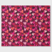 抽象芸術スケッチカラフルハート ラッピングペーパー (フラット)