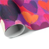 抽象芸術スケッチカラフルハート ラッピングペーパー (ロールコーナー)