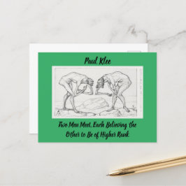 抽象芸術スケッチポールクレー2人の男性が出会う ポストカード