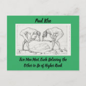 抽象芸術スケッチポールクレー2人の男性が出会う ポストカード (正面)