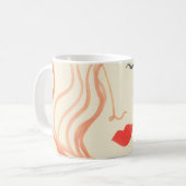 抽象芸術スケッチ女性顔 コーヒーマグカップ (正面左)