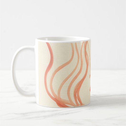 抽象芸術スケッチ女性顔 コーヒーマグカップ (左)