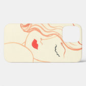 抽象芸術スケッチ女性顔 Case-Mate iPhoneケース (裏面 (横))