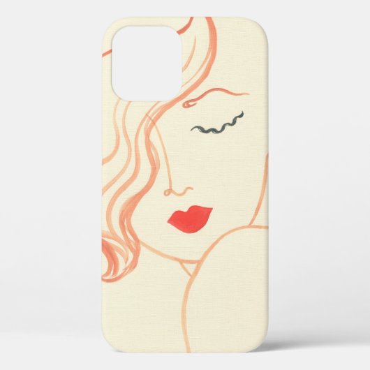 抽象芸術スケッチ女性顔 Case-Mate iPhoneケース (裏面)