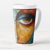 抽象芸術スケッチ カフェラテマグ (右アングル)