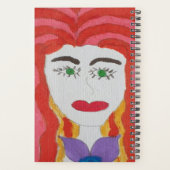 抽象芸術スケッチ：赤毛少女の顔 プランナー手帳 (裏面)