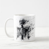 抽象芸術スケルトンのマグカップ コーヒーマグカップ (左)